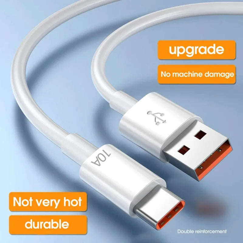 USB Type C Cable 10A Fast Charging Wire Mobile Phone USB Line For Huawei 30 Xiaomi redmi Samsung Poco f5 USB C Data Cable Cord